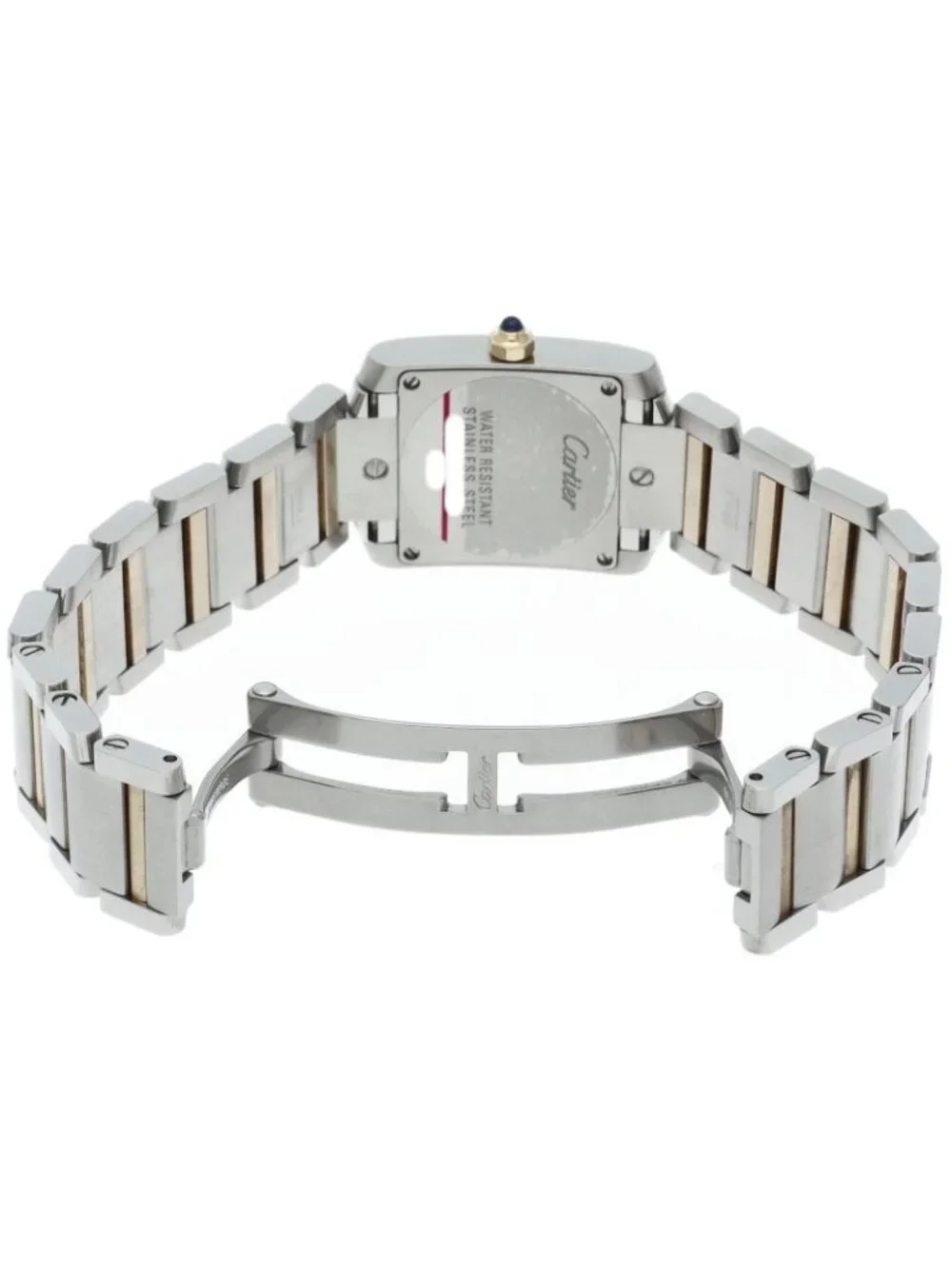 Cartier Tank Francaise SM Watch 18k Yellow Gold SS Silver